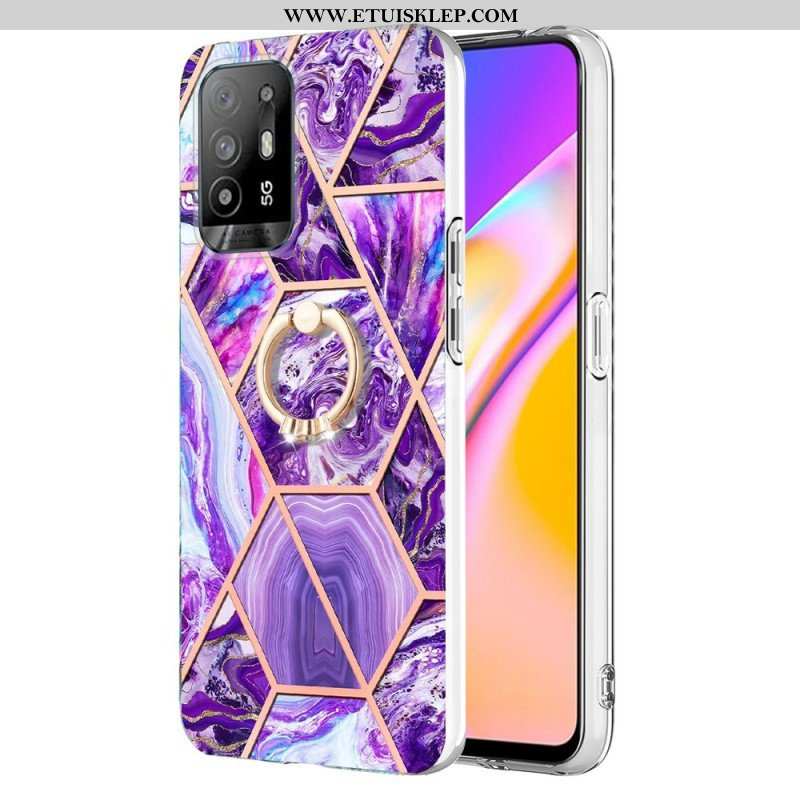 Etui do Oppo A94 5G Geometryczny Marmur Z Pierścionkiem